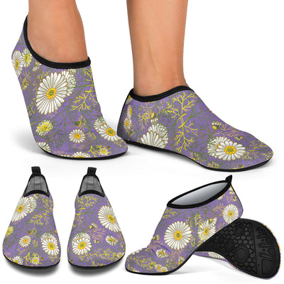 Daisy Pattern Print Design DS011 Aqua Water Shoes