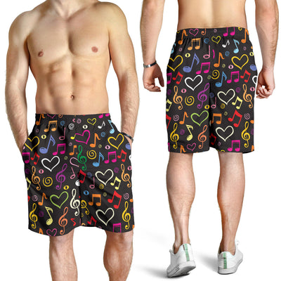 Music note Pattern Print Design A01 Mens Shorts