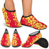 Orange Hibiscus Pattern Print Design HB018 Aqua Water Shoes