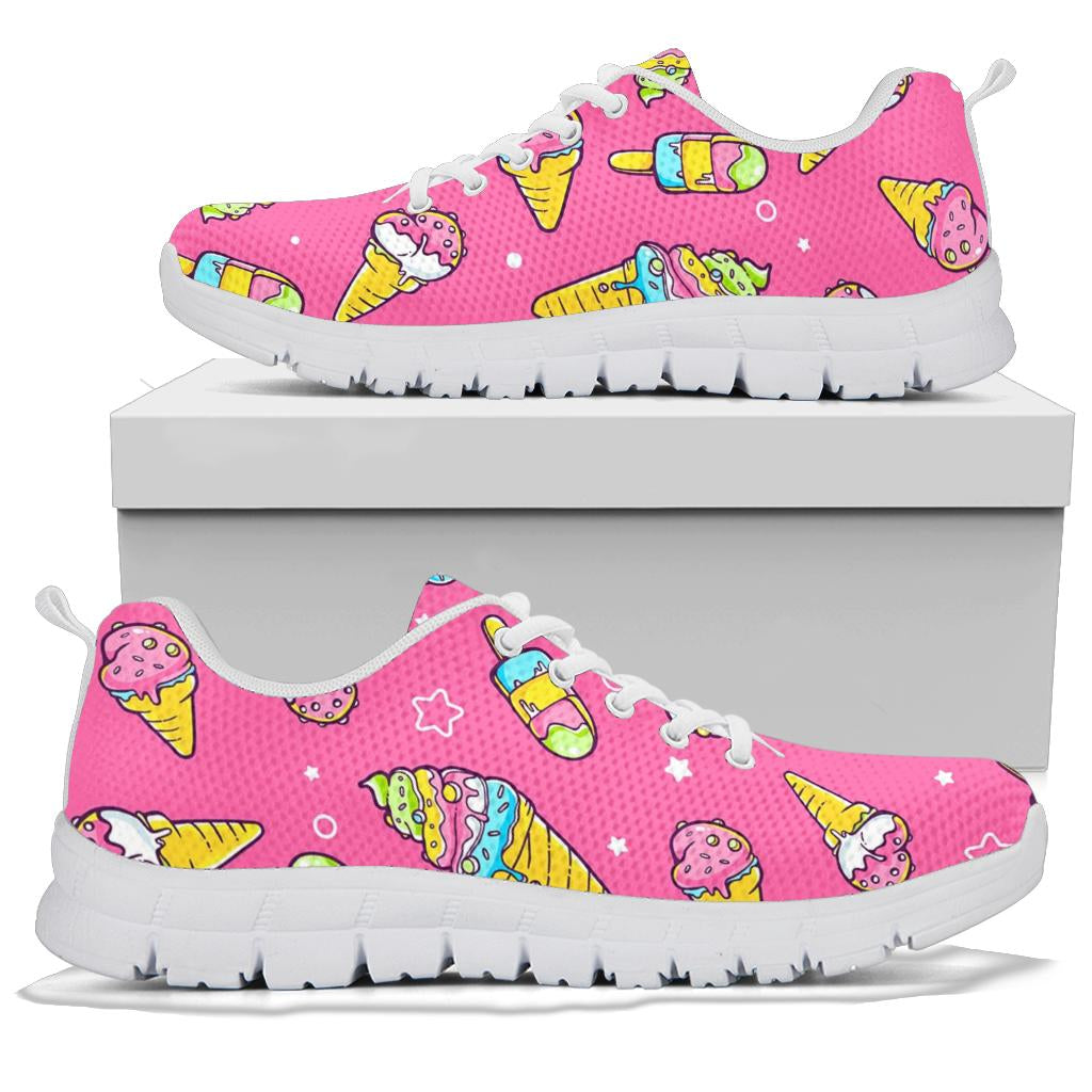 Ice Cream Pattern Print Design IC04 Sneakers White Bottom Shoes