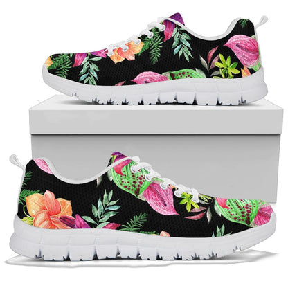 Amaryllis Pattern Print Design AL09 Sneakers White Bottom Shoes