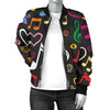 Music note Pattern Print Design A01 Women's Bomber Jacket