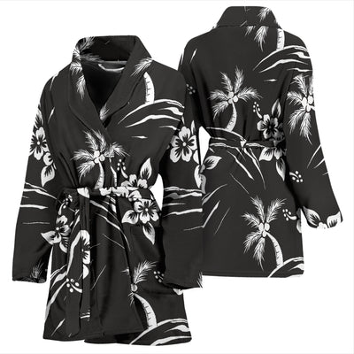 Palm Tree Pattern Print Design PT02 Women Bathrobe