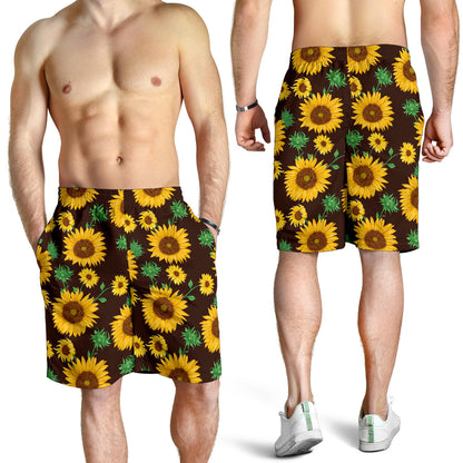 Sunflower Pattern Print Design SF01 Mens Shorts