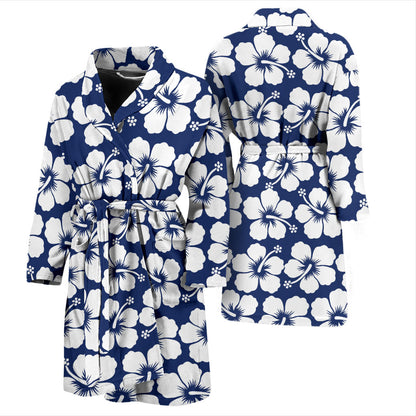 Hibiscus Pattern Print Design HB013 Men Bathrobe