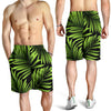 Green Neon Tropical Palm Leaves Mens Shorts