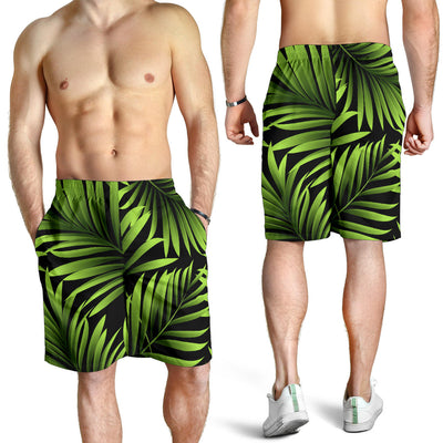 Green Neon Tropical Palm Leaves Mens Shorts