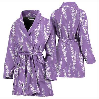 Lavender Pattern Print Design LV08 Women Bathrobe