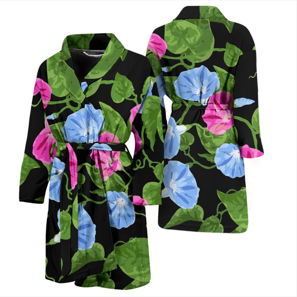 Morning Glory Pattern Print Design MG04 Men Bathrobe