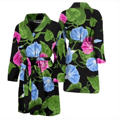 Morning Glory Pattern Print Design MG04 Men Bathrobe