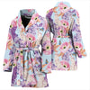 Lilac Pattern Print Design LI03 Women Bathrobe