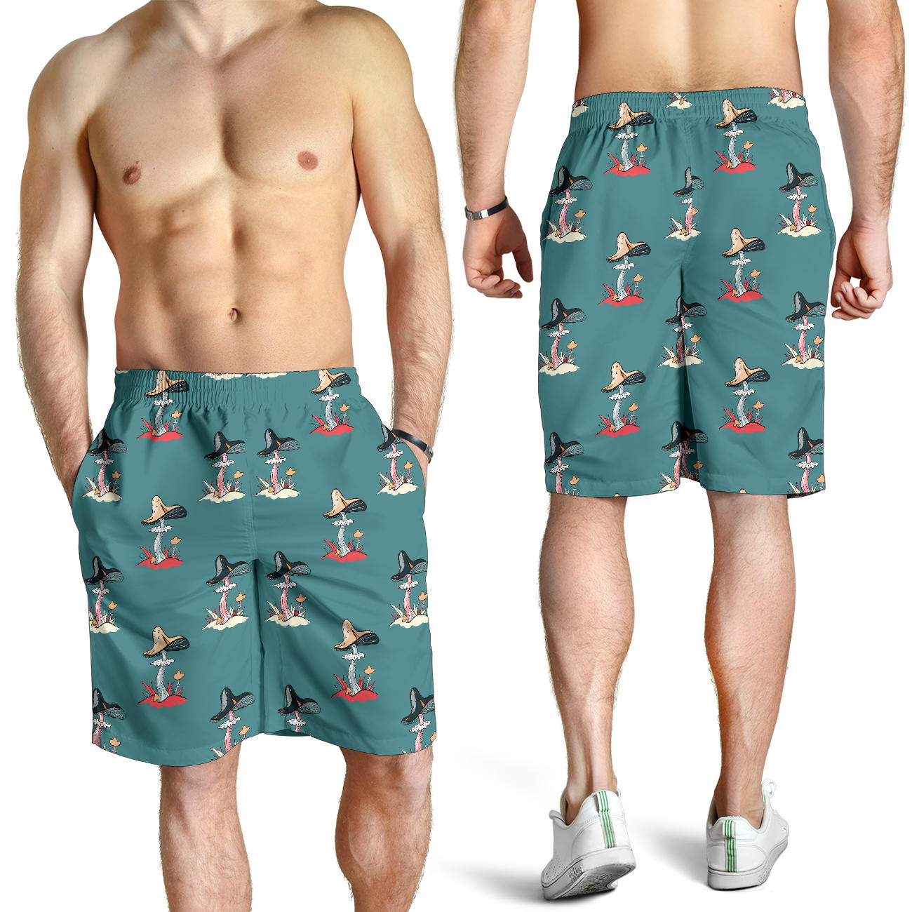 Mushroom Pattern Print Design A04 Mens Shorts