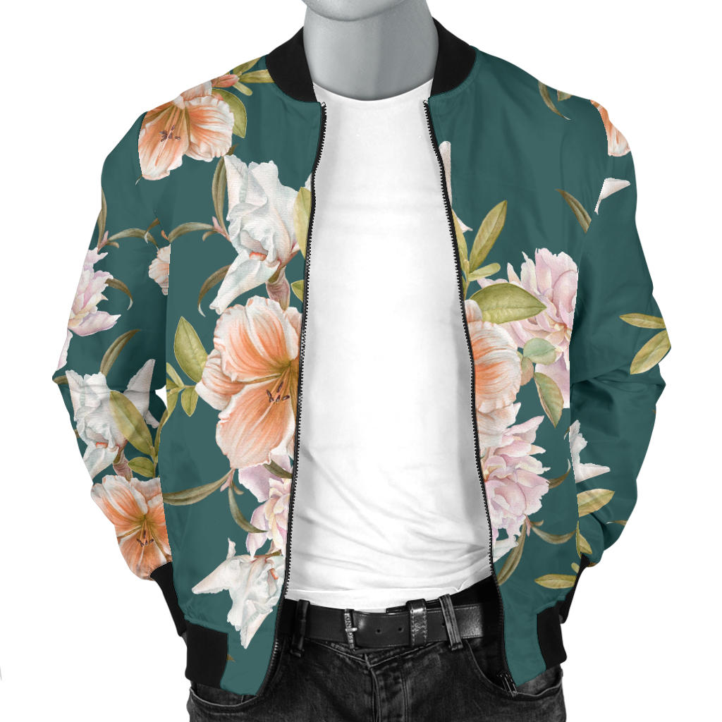 Iris Pattern Print Design IR01 Men Bomber Jacket