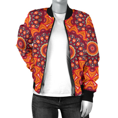 Bohemian Pattern Print Design 04 Women's Bomber Jacket