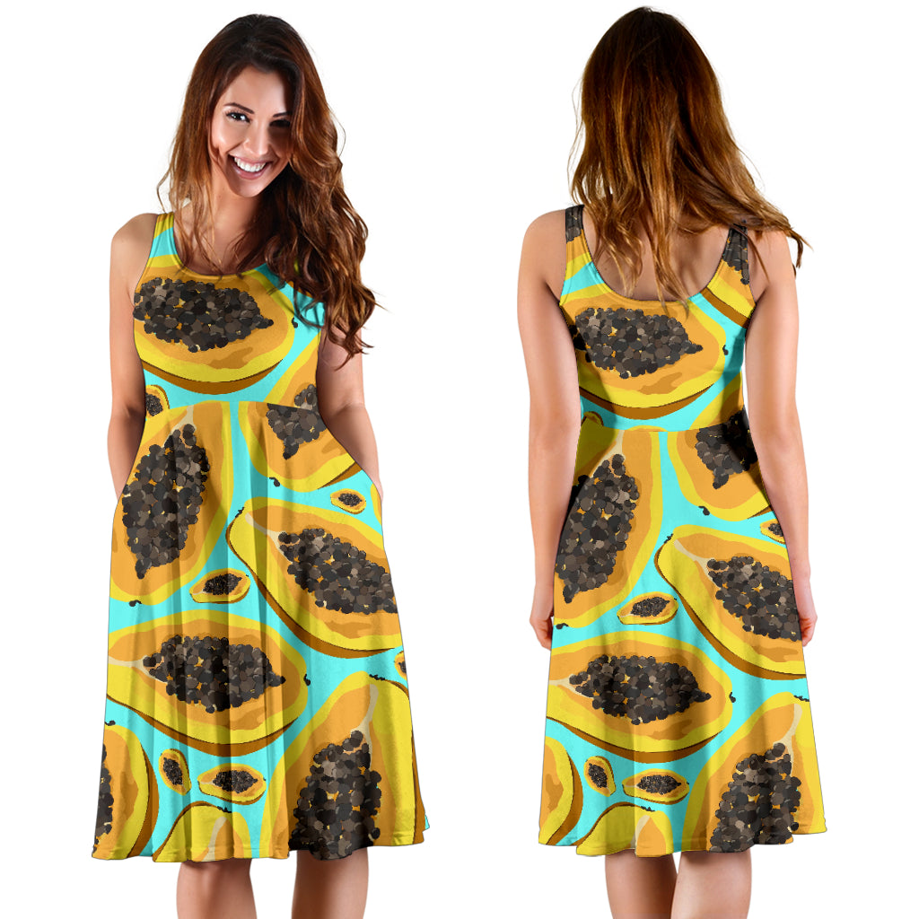 Papaya Pattern Print Design PP03 Midi Dress