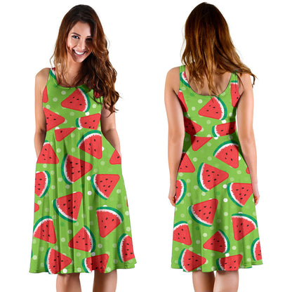 Watermelon Pattern Print Design WM05 Midi Dress