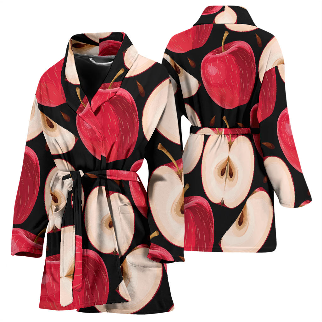 Apple Pattern Print Design AP02 Women Bathrobe