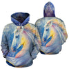 Colorful white Horse Pullover Hoodie