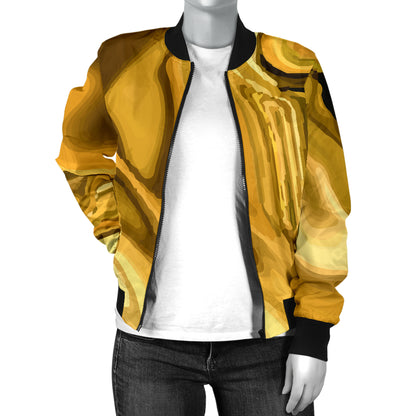 Liquid Pattern Print Design 03 Women's Bomber Jacket