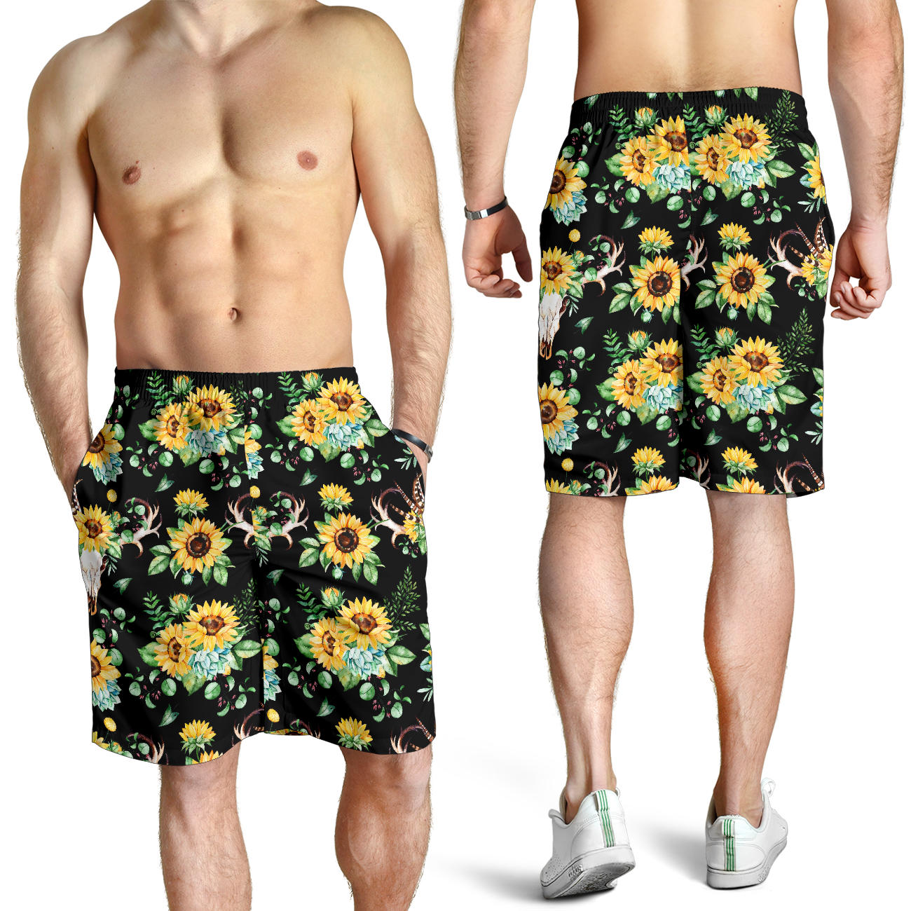 Sunflower Pattern Print Design SF08 Mens Shorts
