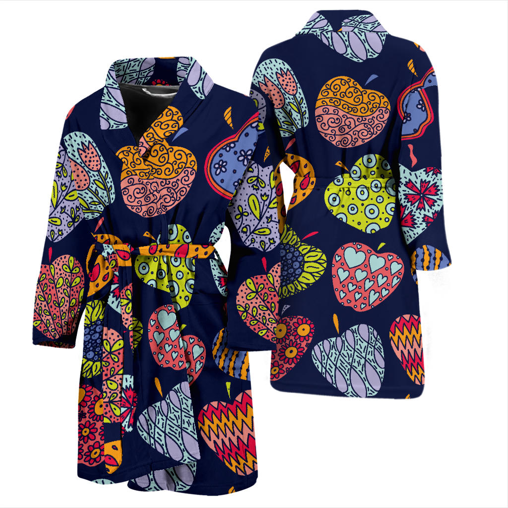Apple Pattern Print Design AP05 Men Bathrobe