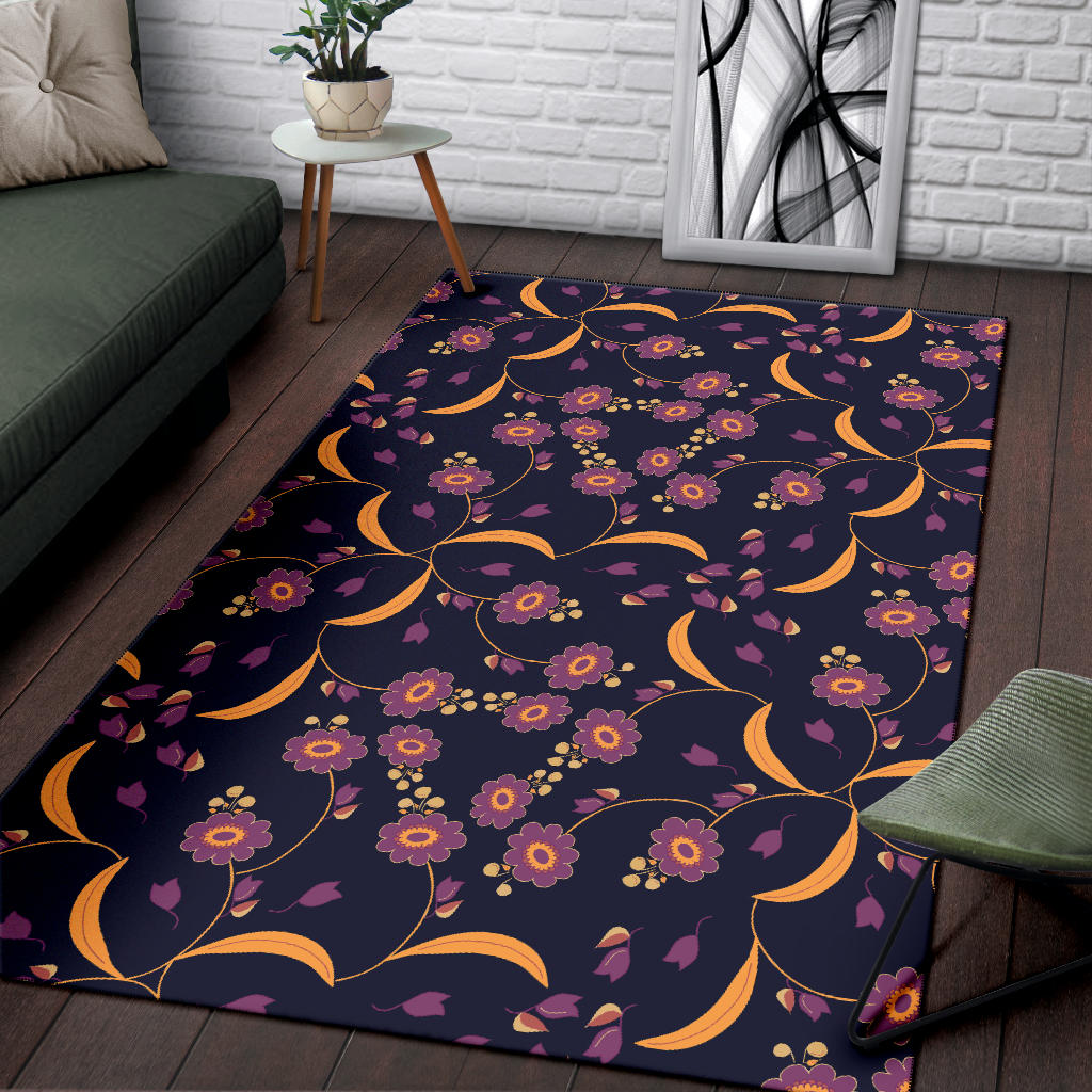Anemone Pattern Print Design AM012 Area Rugs