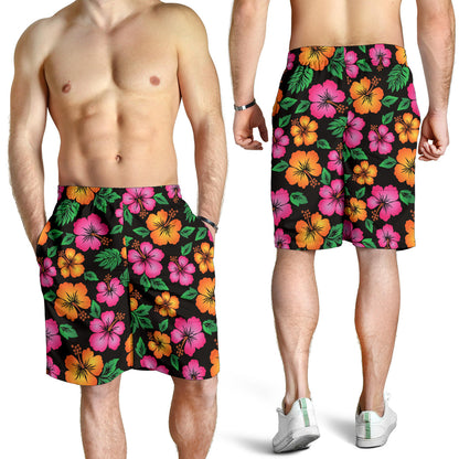 Hibiscus Pattern Print Design HB029 Mens Shorts