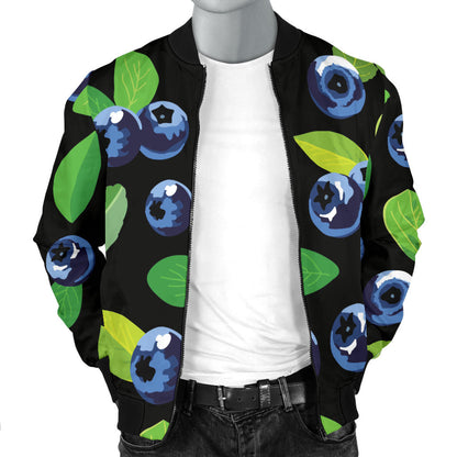 Blueberry Pattern Print Design BB03 Men Bomber Jacket