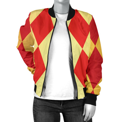Harlequin Pattern Print Design 03 Women's Bomber Jacket