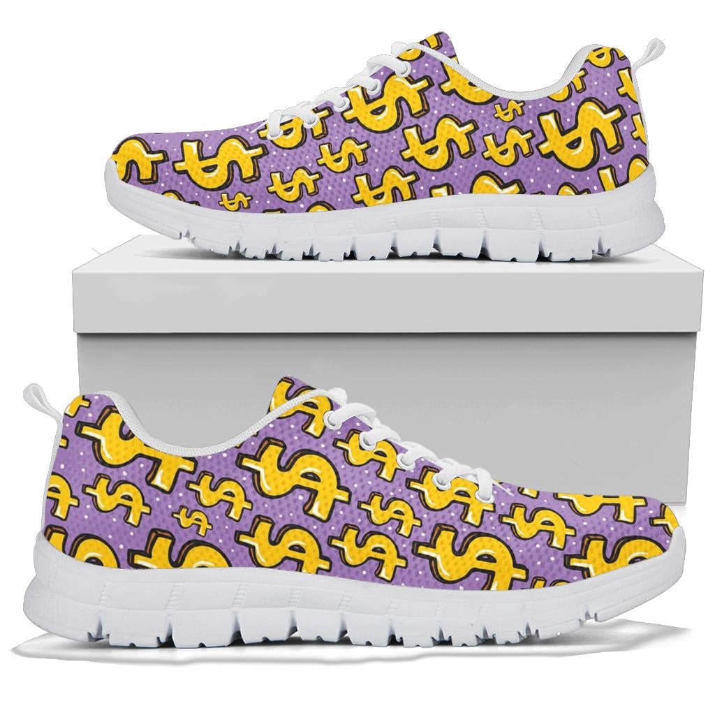 Dollar Pattern Print Design DO01 Sneakers White Bottom Shoes