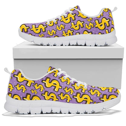 Dollar Pattern Print Design DO01 Sneakers White Bottom Shoes