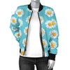 Daisy Pattern Print Design DS03 Women Bomber Jacket