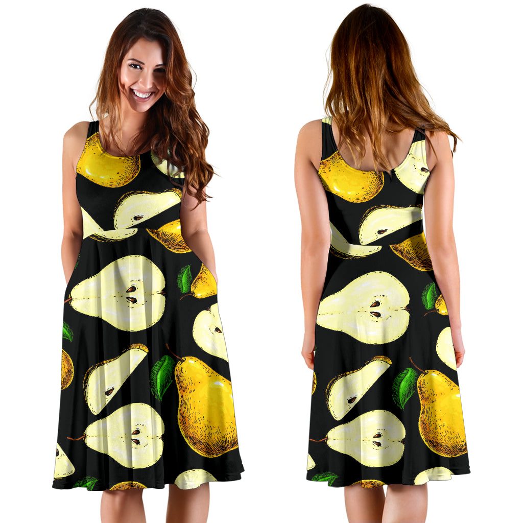 Pear Pattern Print Design PE01 Midi Dress