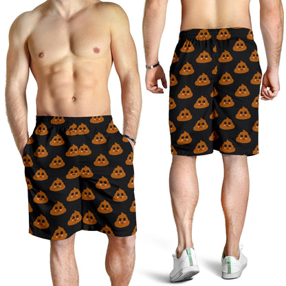 Poop Emoji Pattern Print Design A01 Mens Shorts
