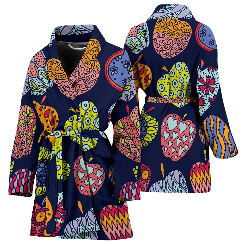 Apple Pattern Print Design AP05 Women Bathrobe