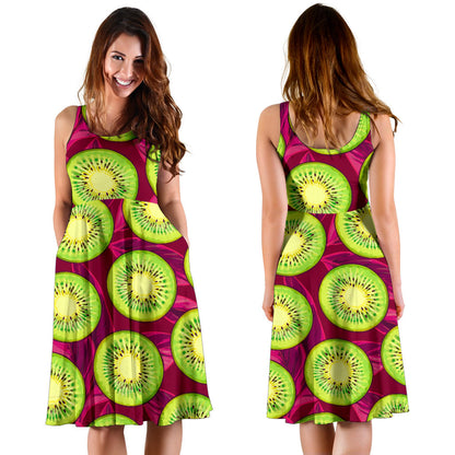 Kiwi Pattern Print Design KW05 Midi Dress