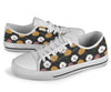 Daisy Pattern Print Design DS04 White Bottom Low Top Shoes