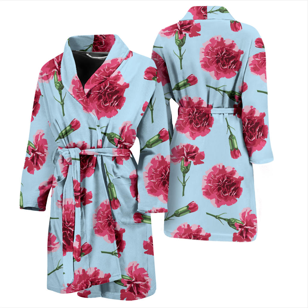 Carnations Pattern Print Design CN01 Men Bathrobe