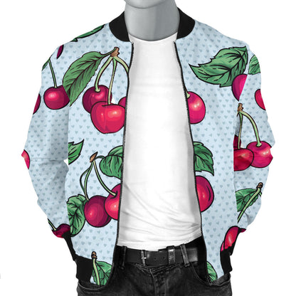 Cherry Pattern Print Design CH01 Men Bomber Jacket