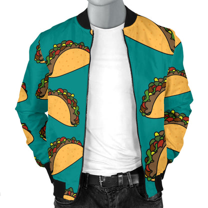 Taco Pattern Print Design TC07 Men Bomber Jacket