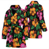 Hibiscus Pattern Print Design HB029 Women Bathrobe