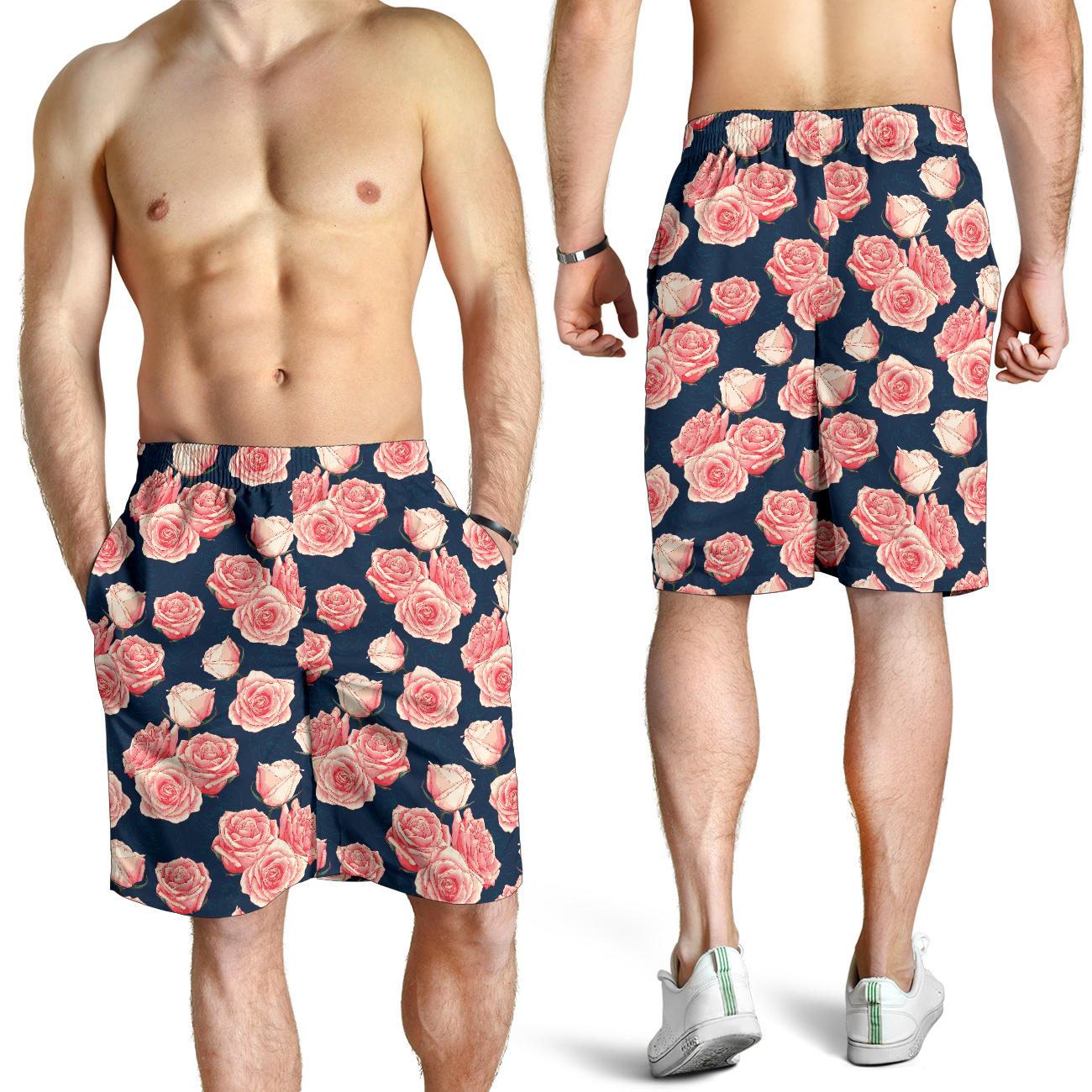 Rose Pattern Print Design A03 Mens Shorts