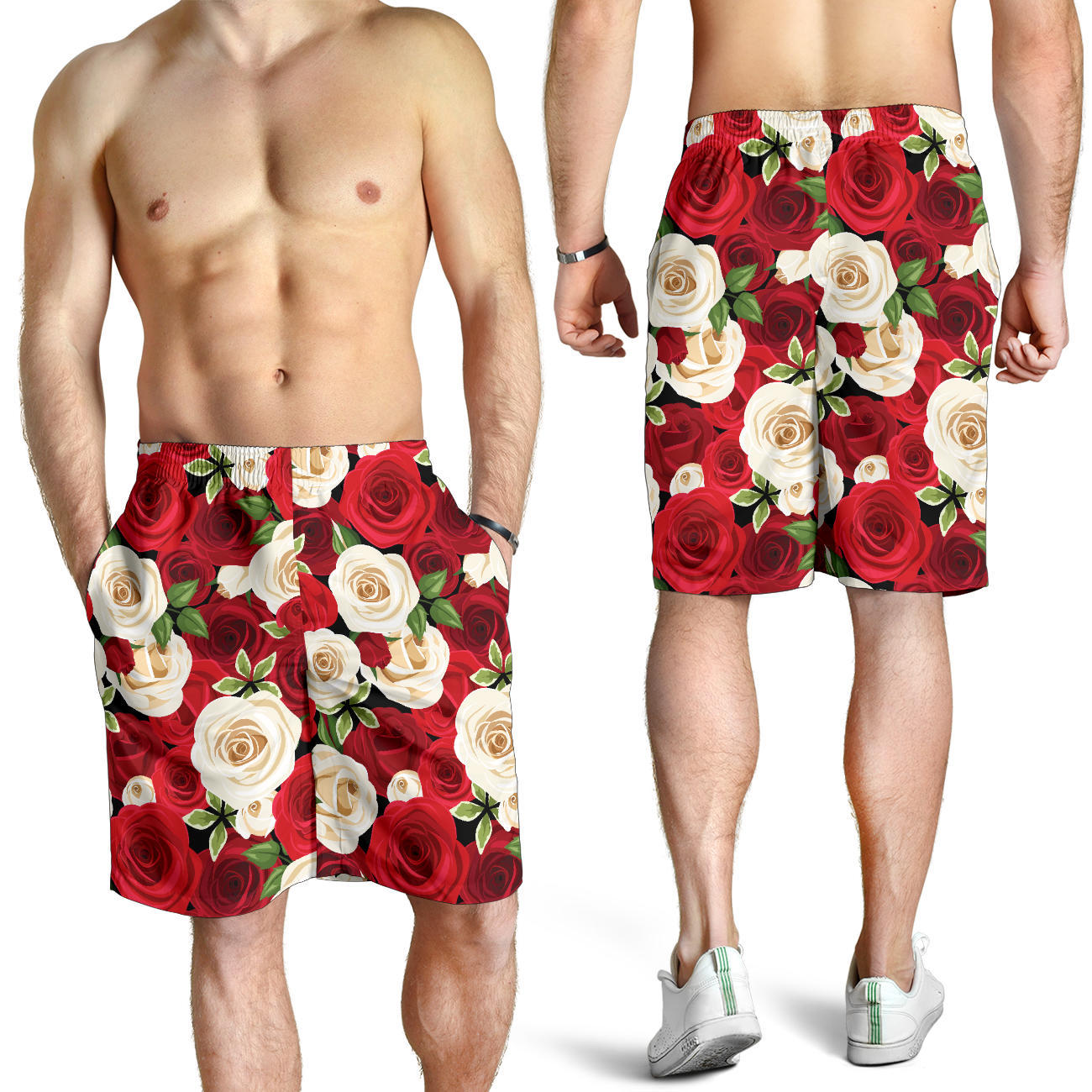 Rose Pattern Print Design RO06 Mens Shorts