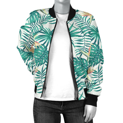 Bird Of Paradise Pattern Print Design 05 Women's Bomber Jacket