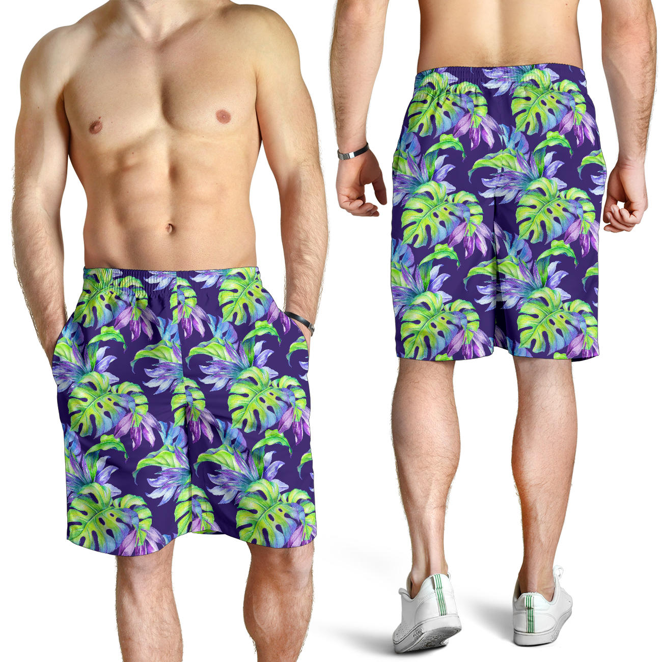 Tropical Flower Pattern Print Design TF019 Mens Shorts