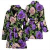 Lisianthus Pattern Print Design LT02 Women Bathrobe