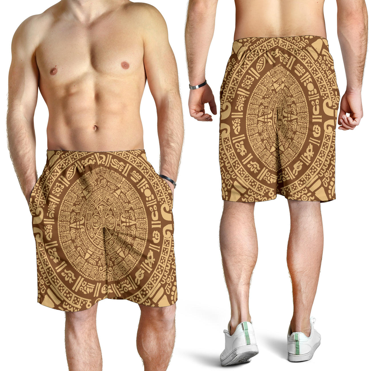 Mayan Pattern Print Design 01 Mens Shorts