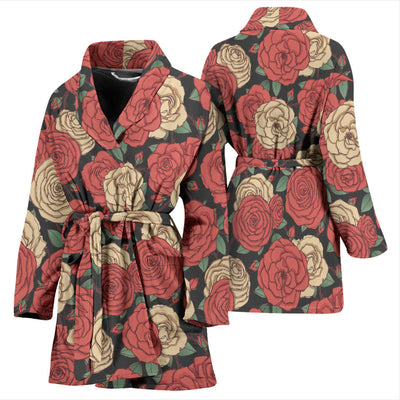 Camellia Pattern Print Design CM01 Women Bathrobe