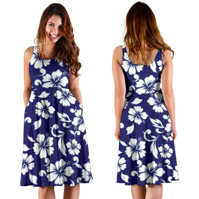 Hibiscus Pattern Print Design HB010 Midi Dress