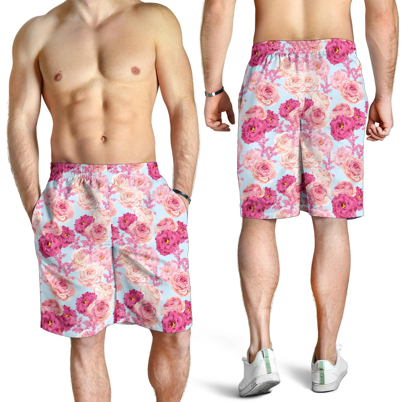 Lisianthus Pattern Print Design LT05 Mens Shorts